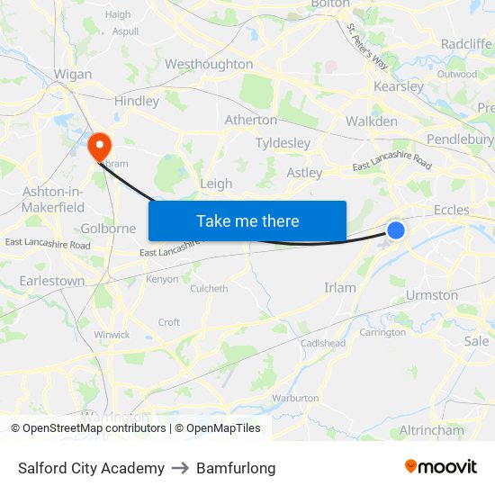 Salford City Academy to Bamfurlong map