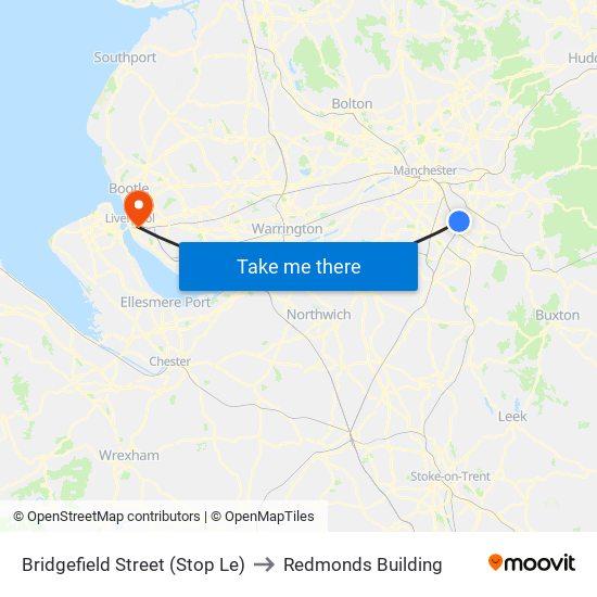 Bridgefield Street (Stop Le) to Redmonds Building map