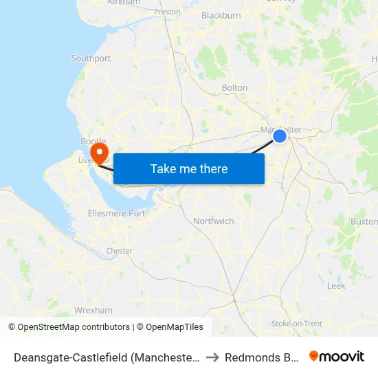 Deansgate-Castlefield (Manchester Metrolink) to Redmonds Building map