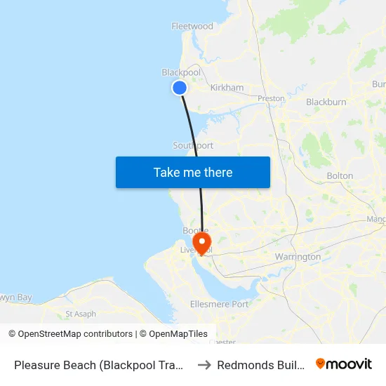 Pleasure Beach (Blackpool Tramway) to Redmonds Building map