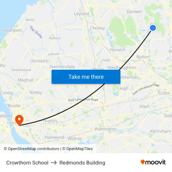 Crowthorn School to Redmonds Building map