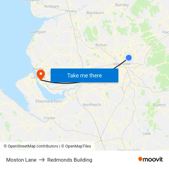 Moston Lane to Redmonds Building map