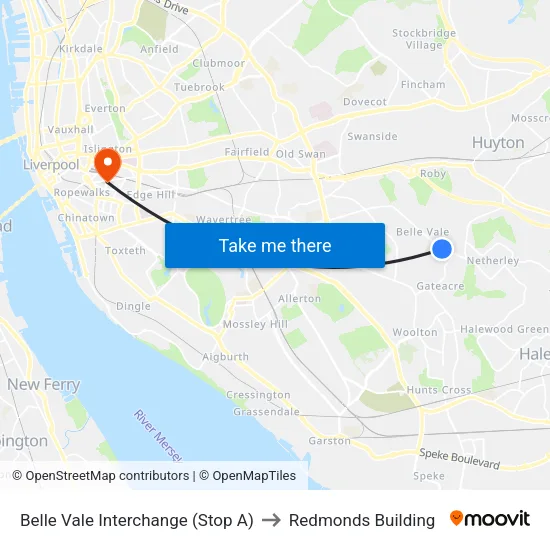 Belle Vale Interchange to Redmonds Building map
