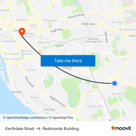 Garthdale Road to Redmonds Building map