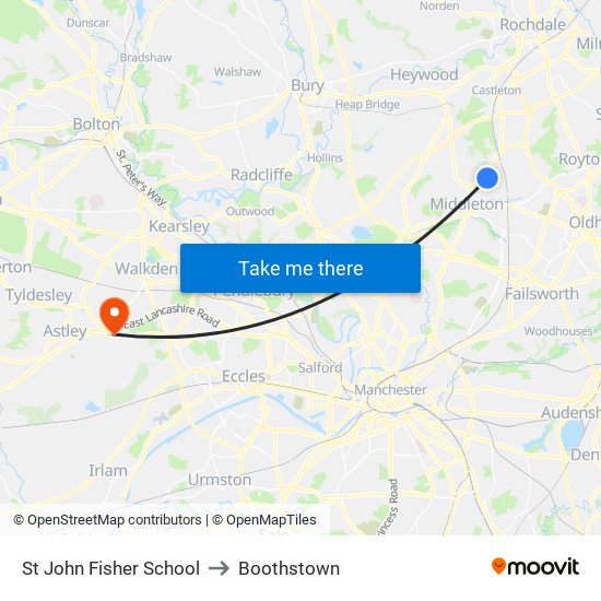 St John Fisher School to Boothstown map