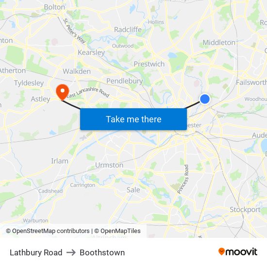 Lathbury Road to Boothstown map