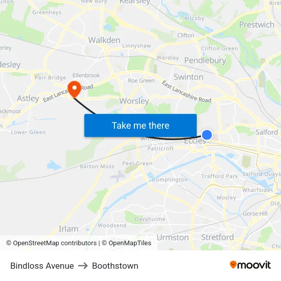 Bindloss Avenue to Boothstown map