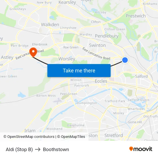Height Roundabout to Boothstown map