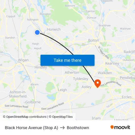 Black Horse Avenue to Boothstown map