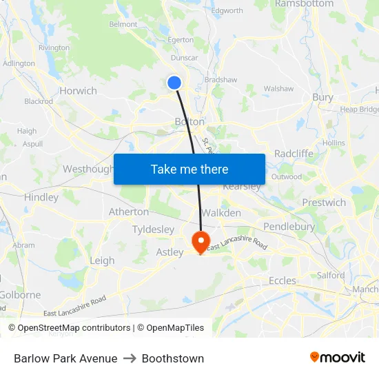 Barlow Park Avenue to Boothstown map