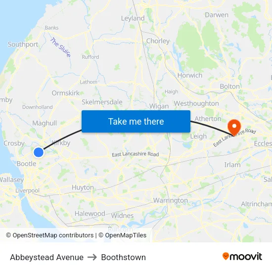 Abbeystead Avenue to Boothstown map