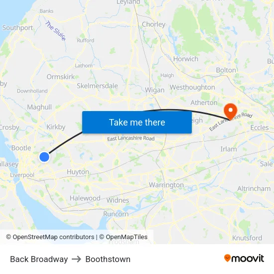 Back Broadway to Boothstown map