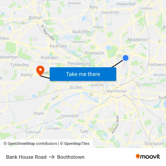 Bank House Road to Boothstown map