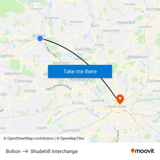 Bolton to Bolton map