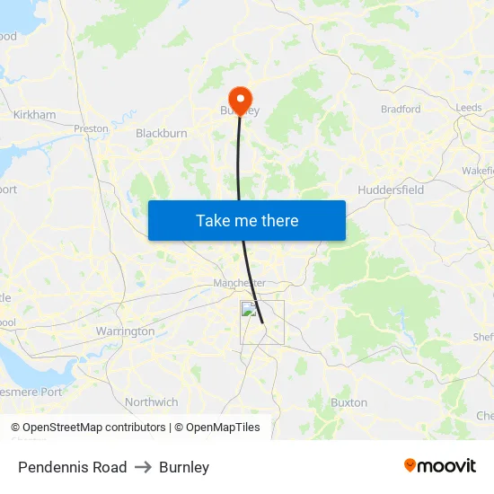 Pendennis Road to Burnley map