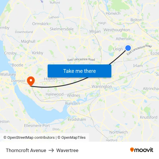 Thorncroft Avenue to Wavertree map