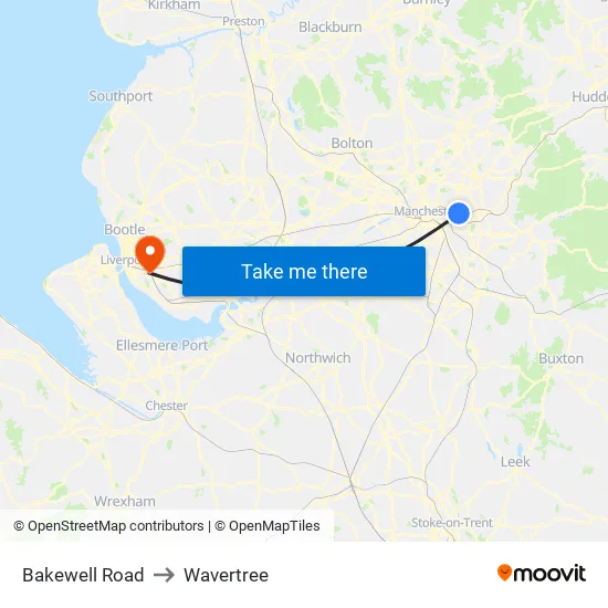 Bakewell Road to Wavertree map