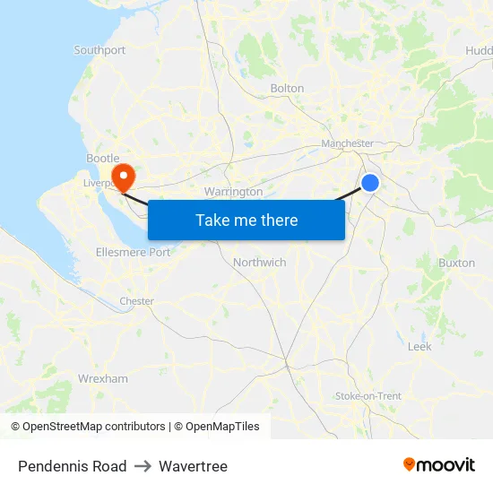 Pendennis Road to Wavertree map