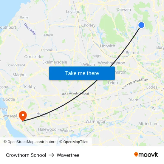Crowthorn School to Wavertree map