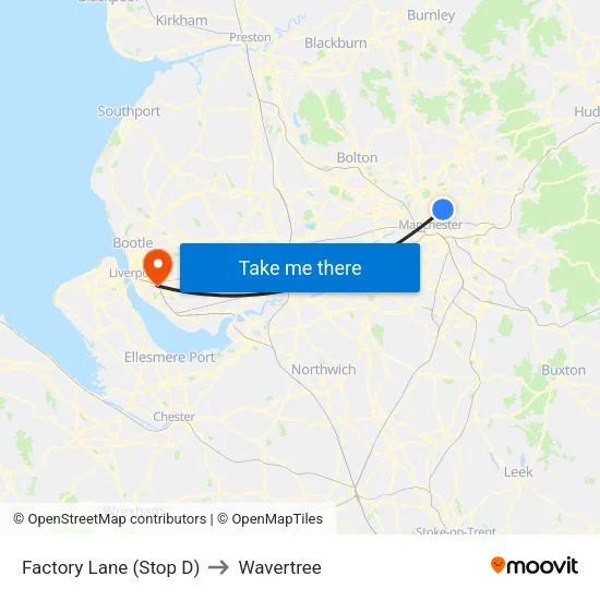 Factory Lane to Wavertree map