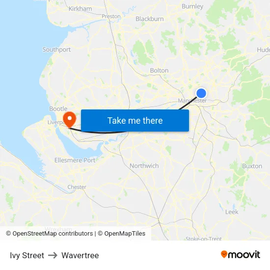 Ivy Street to Wavertree map