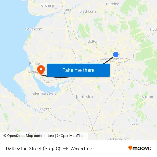 Dalbeattie Street to Wavertree map