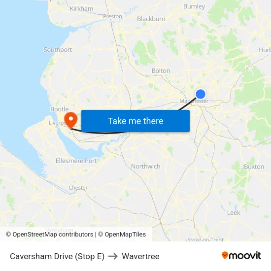 Lidl Harpurhey to Wavertree map