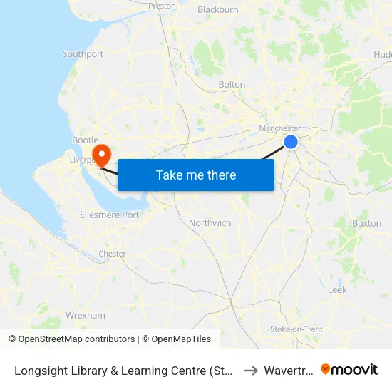 Longsight Library & Learning Centre to Wavertree map