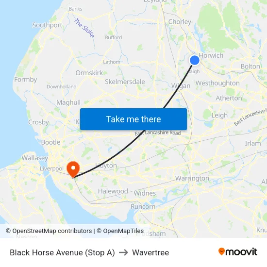 Black Horse Avenue to Wavertree map