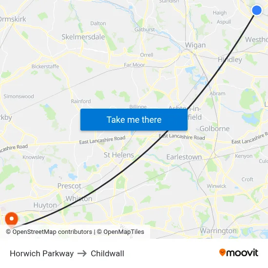 Horwich Parkway to Childwall map