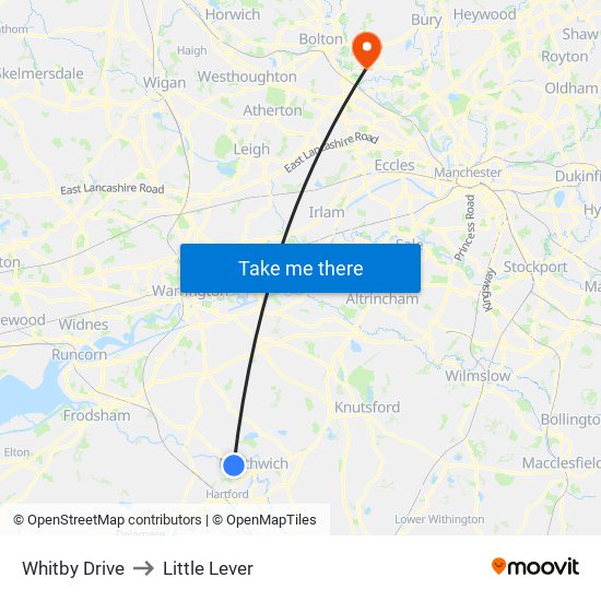 Whitby Drive to Little Lever map