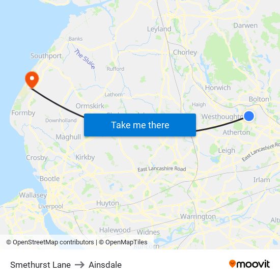 Smethurst Lane to Ainsdale map