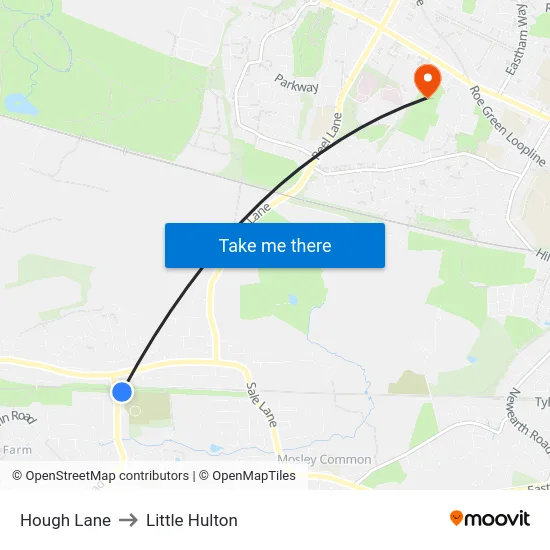 Hough Lane to Little Hulton map