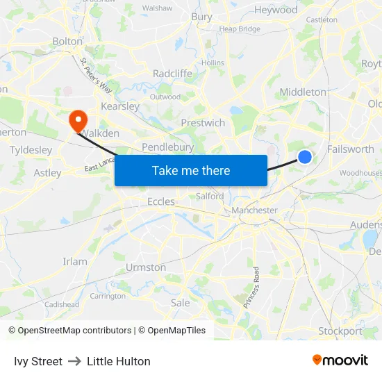 Ivy Street to Little Hulton map