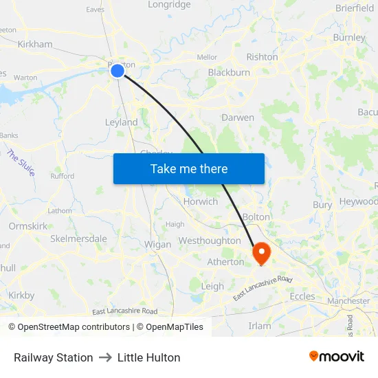 Railway Station to Little Hulton map