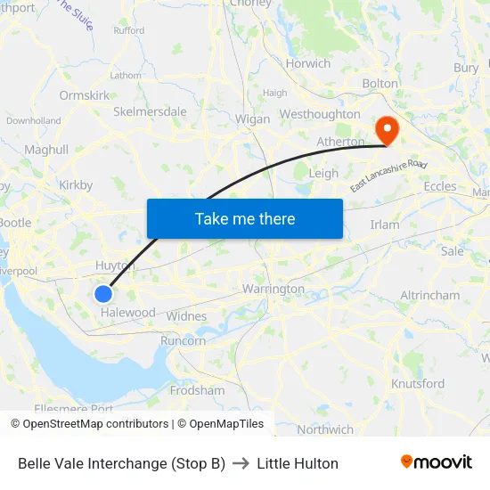 Belle Vale Interchange to Little Hulton map