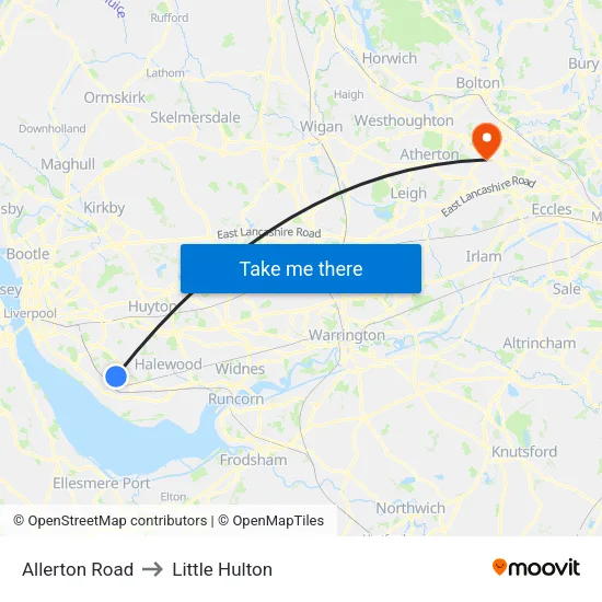 Allerton Road to Little Hulton map