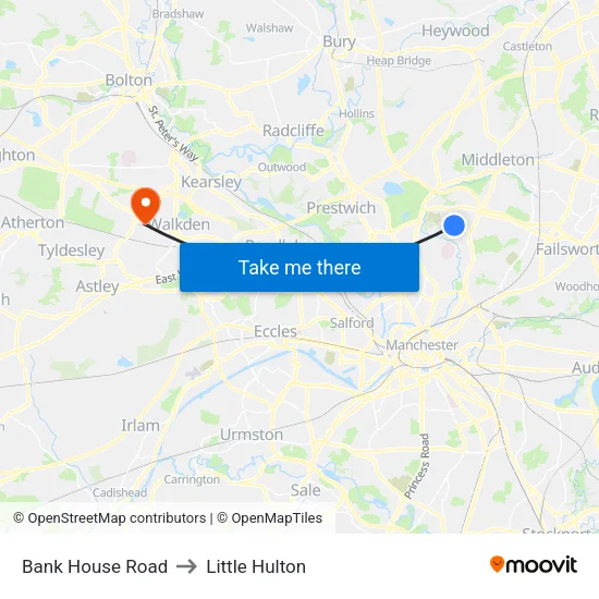 Bank House Road to Little Hulton map