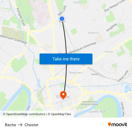 Bache to Chester map