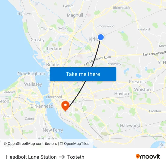 Headbolt Lane Station to Toxteth map