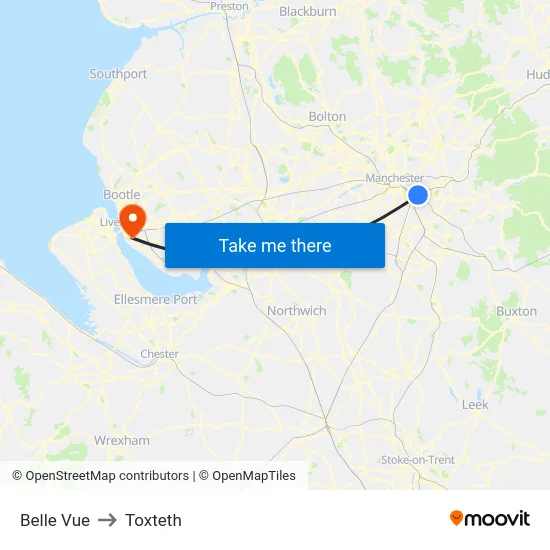 Belle Vue to Toxteth map