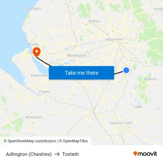 Adlington (Cheshire) to Toxteth map