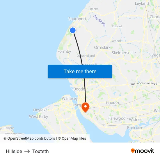 Hillside to Toxteth map