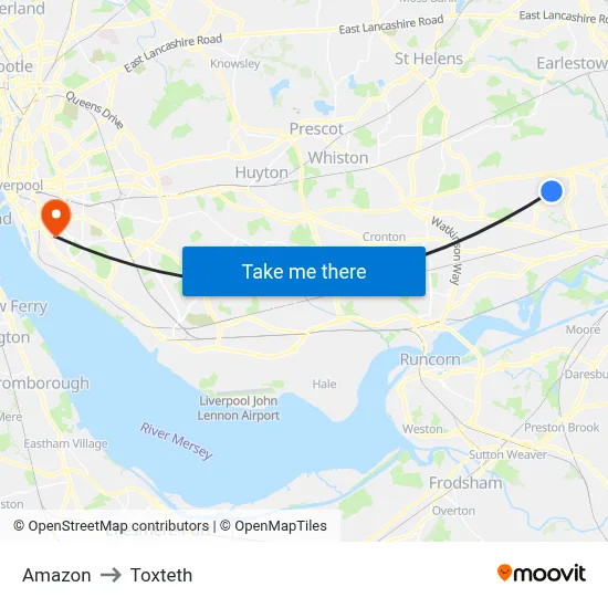 Amazon to Toxteth map