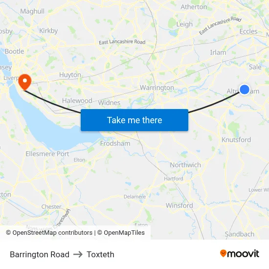 Barrington Road to Toxteth map