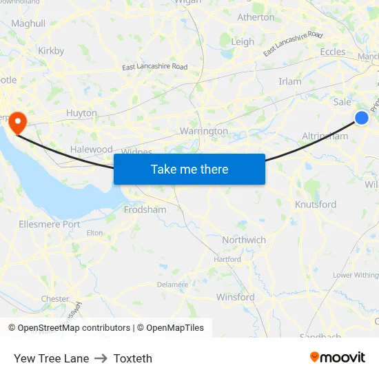 Yew Tree Lane to Toxteth map