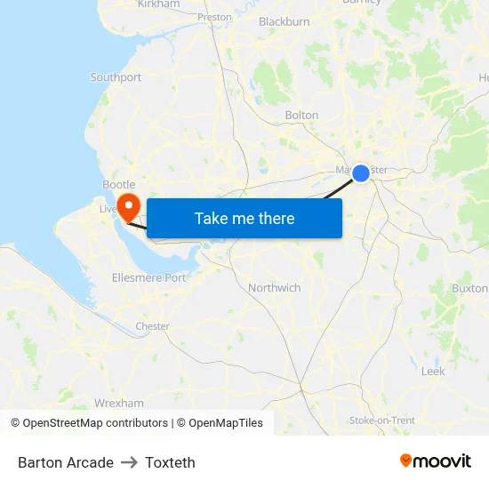 Barton Arcade to Toxteth map