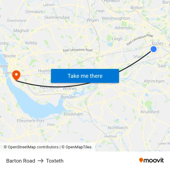 Barton Road to Toxteth map