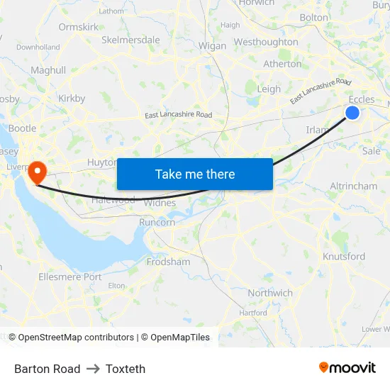 Barton Road to Toxteth map