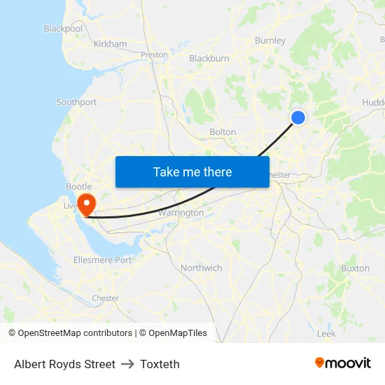 Albert Royds Street to Toxteth map